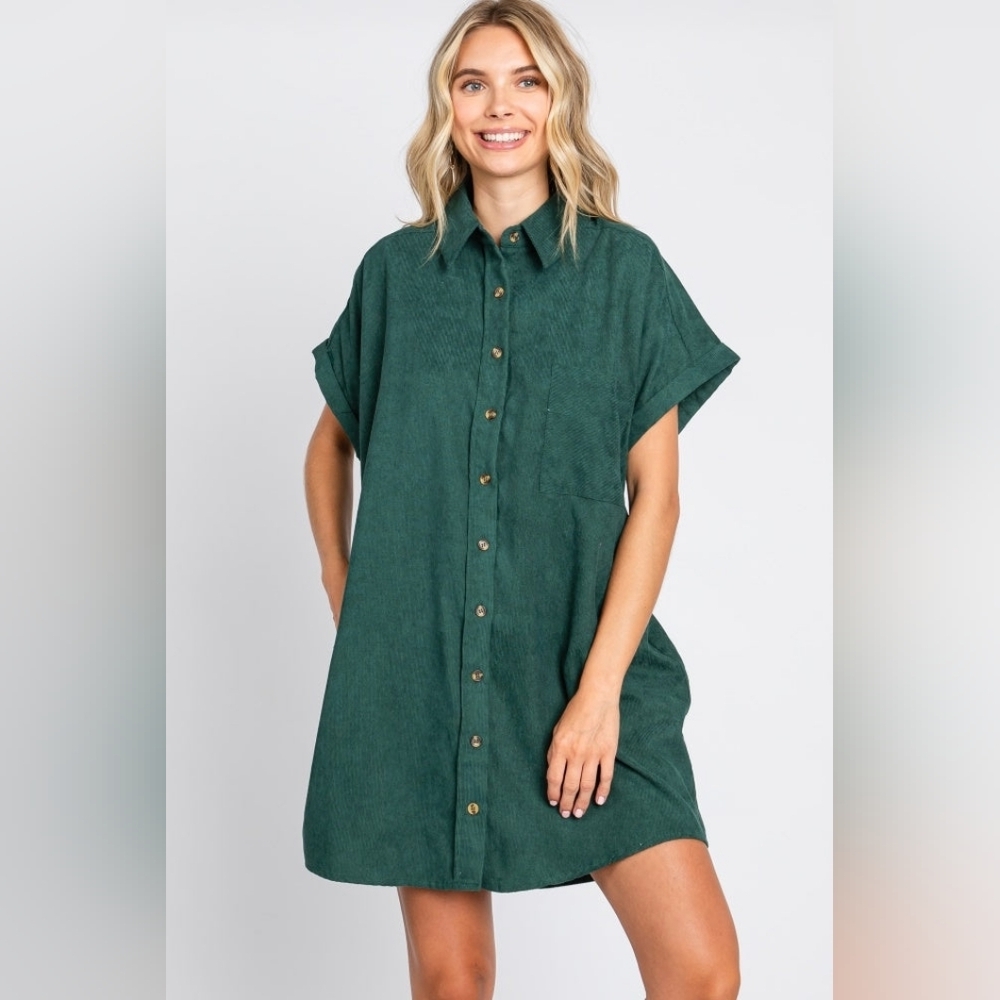 Green Button-Up Shirt - Picture 2 of 13